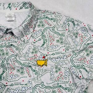 Masters White Polo with Green and Red Map Design